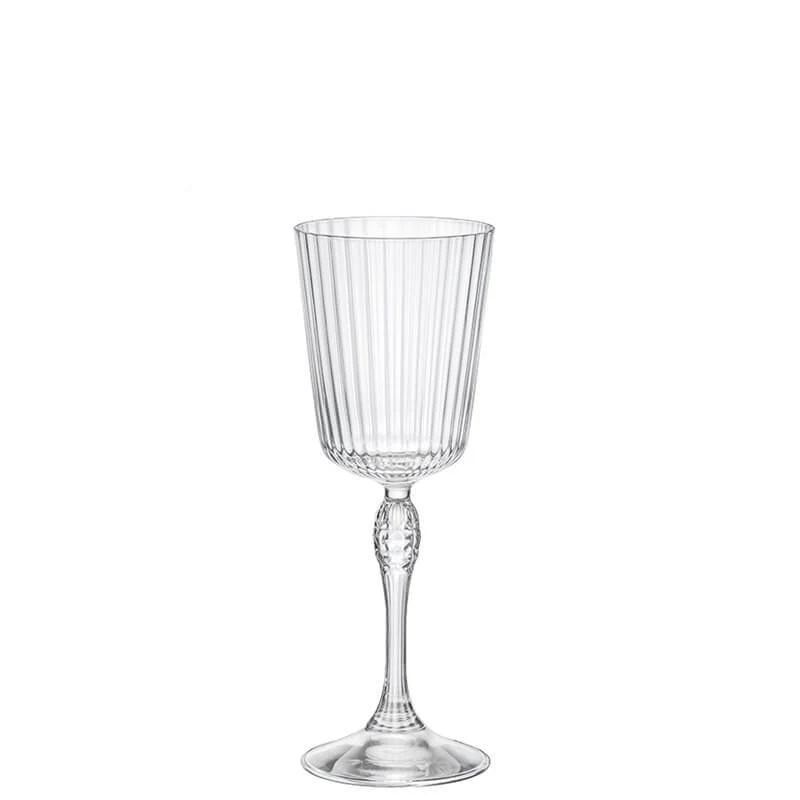 8 cl - America 20s Calice Liquore Striato in Vetro - Set 6 Pezzi