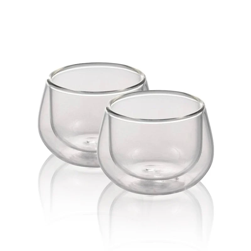 12 cl - Bicchierino Caffé Doppia Parete in Vetro Borosilicato - Set 2 Pezzi