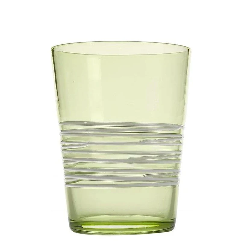 40 cl - Filante Bicchiere Acqua Righe in Vetro Soffiato - Set 6 Pezzi
