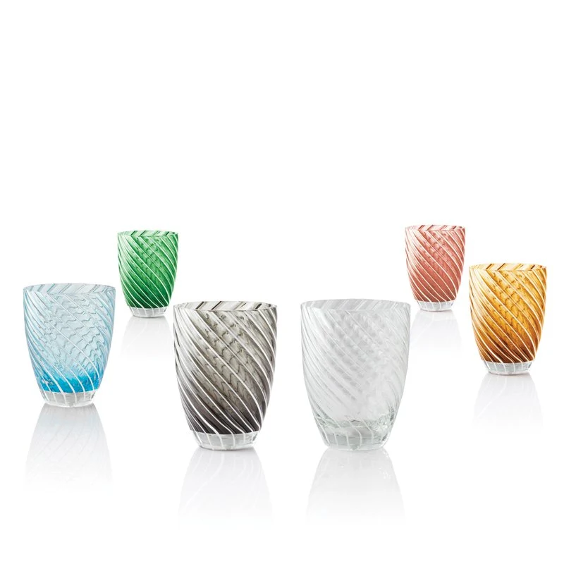 38 cl - Vertigo Bicchiere Acqua in Vetro - Set 6 Pezzi