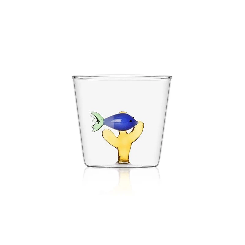 30 cl - Marine Garden Bicchiere Acqua Pesce Con Alga in Vetro Borosilicato