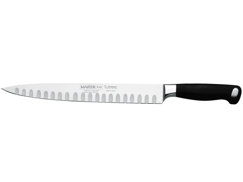 BURGVOGEL Solingen Schinkenmesser Kullenschliff MASTER LINE 26 cm geschmiedet Gravurplatte