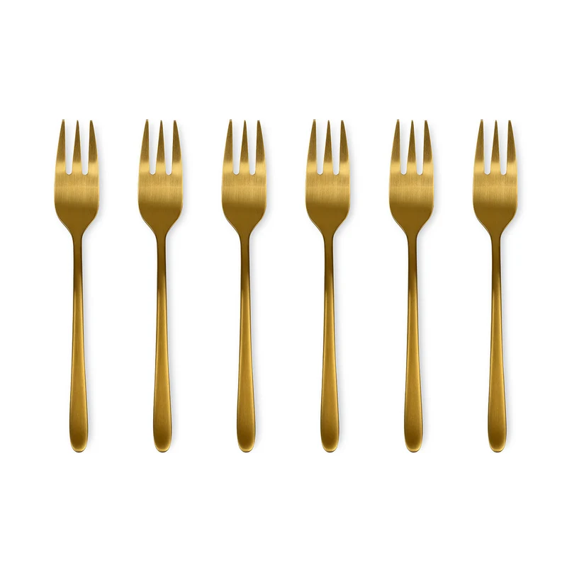 Malachite oro satinato - set 6 forchette dolce