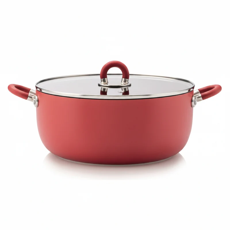 Alessi "MasterPro" casseruola in alluminio antiaderente con coperchio 16cm rosso