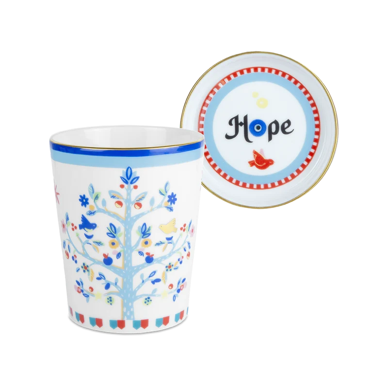 Baci Milano "Mamma mia" mug con piattino/coperchio in porcellana