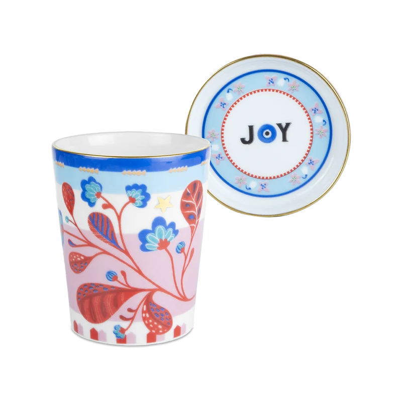 Baci Milano "Mamma mia" mug con piattino/coperchio in porcellana