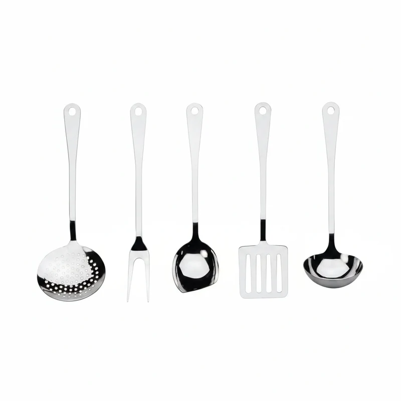 Alessi AJM set 5 mestoli da cucina di design in acciaio lucido